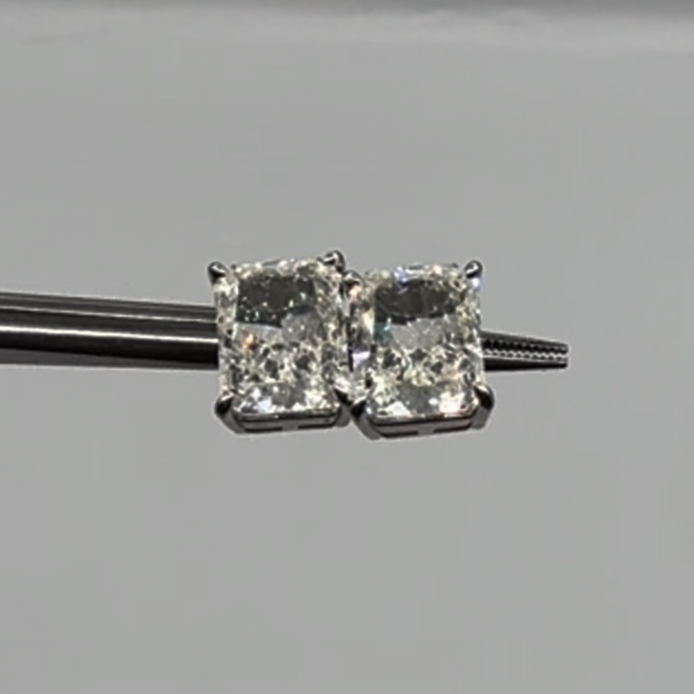 4ct Radiant Cut Earrings - Picture 9 of 12